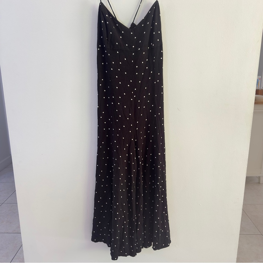 Free People Polka Dot Wide Leg Jumpsuit Sz L - Picture 4 of 8
